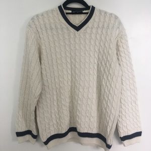 Alain Manoukian Cream & Navy Knitted Sweater